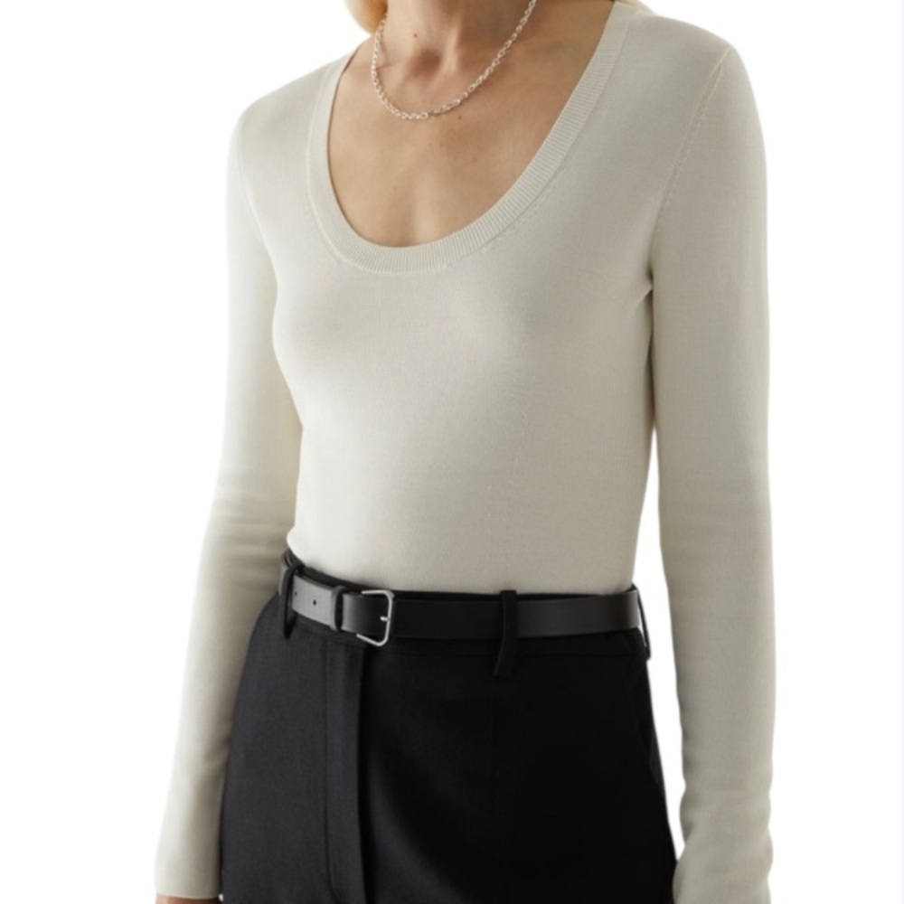 COS Cream Long-Sleeved Bodysuit s